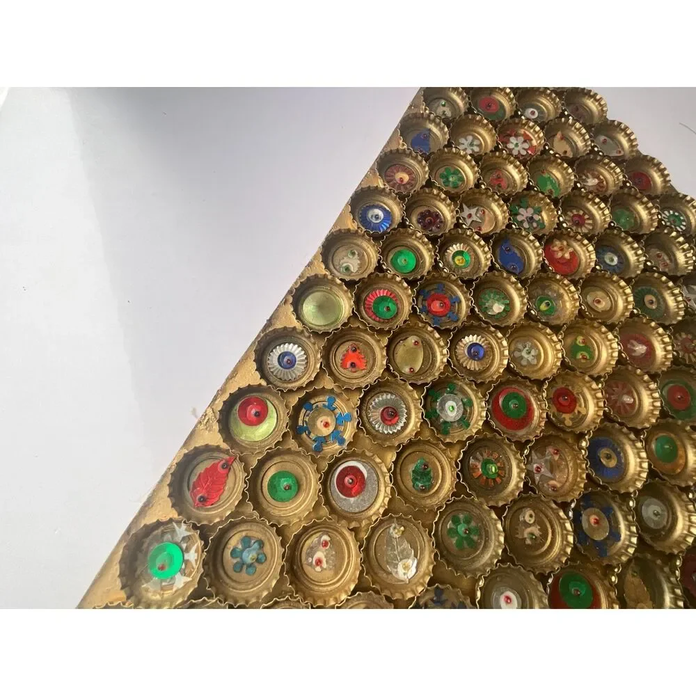 RARE large size bottle cap art Christmas tree Large size must see
